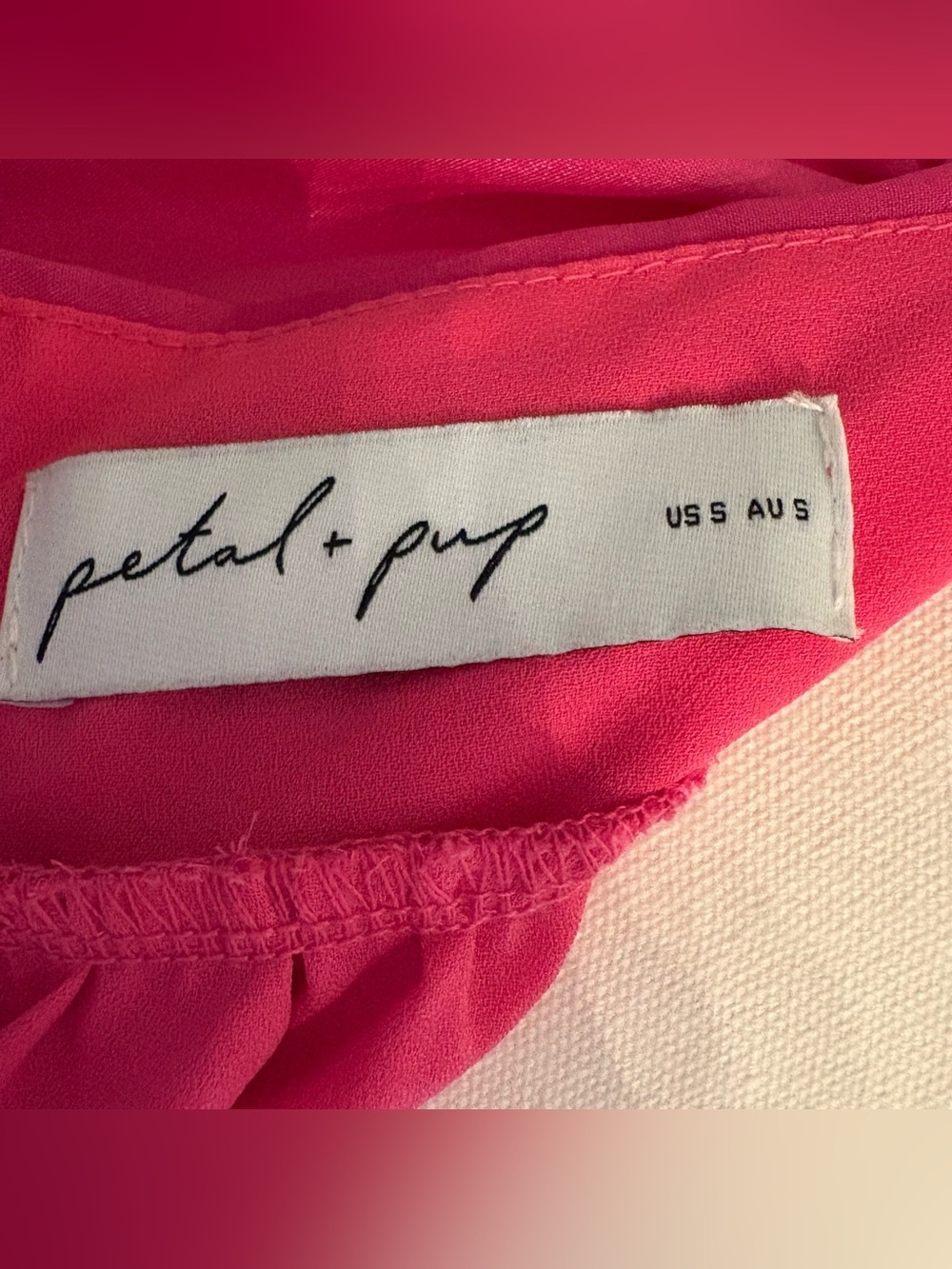 Petal & Pup Flutter Strap Deep V Midi Dress in Hot Pink/Berry. Size small. - Picture 9 of 10